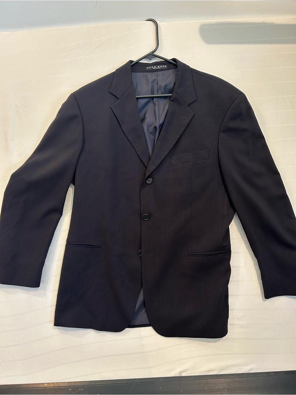 Hugo Boss Men's Dark Blue Single-Breasted Suit Wool Tuxedo Jacket